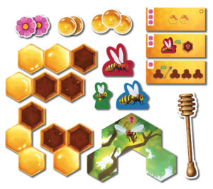 pièces de jeu alveola illustration de jeu de société