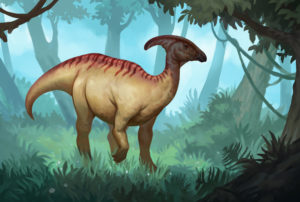parasaurolophus dinosaure digital painting illustration
