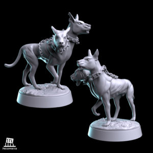Death dog, chien du trépas, figurine donjons et dragons en sculpture 3D