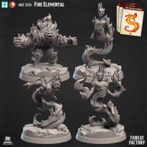 fire elemental élémentaire de feu sculpture 3D figurines