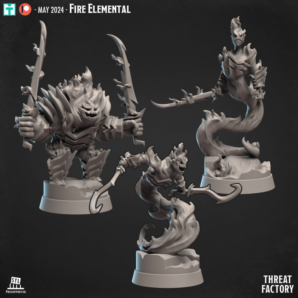 Fire elemental myrmidon sculpture 3D figurines