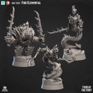 Fire elemental myrmidon sculpture 3D figurines