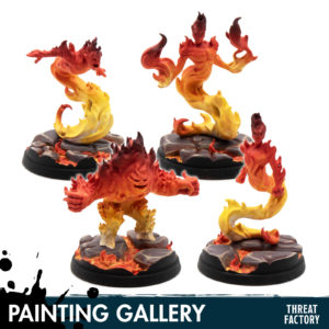 peinture de figurine élémentaire de feu