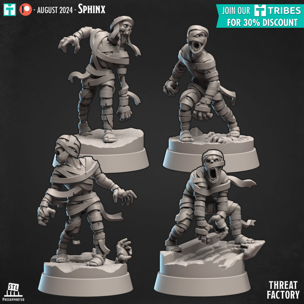figurines miniatures momies d&d dungeons and dragons sculpture et impression 3D