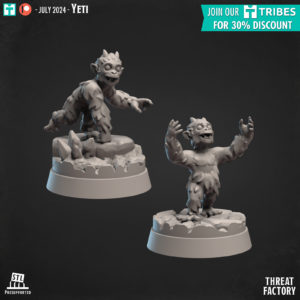 figurines miniatures Yéti d&d dungeons and dragons sculpture et impression 3D