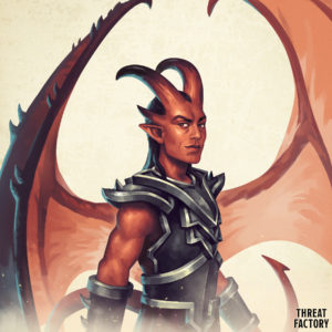 Cambion illustration carte roleplaying card digital painting