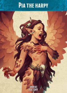 harpie harpy illustration carte roleplaying card digital painting