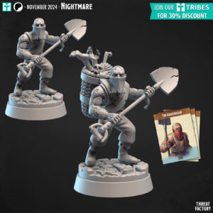 3D render gravedigger figurine zbrush