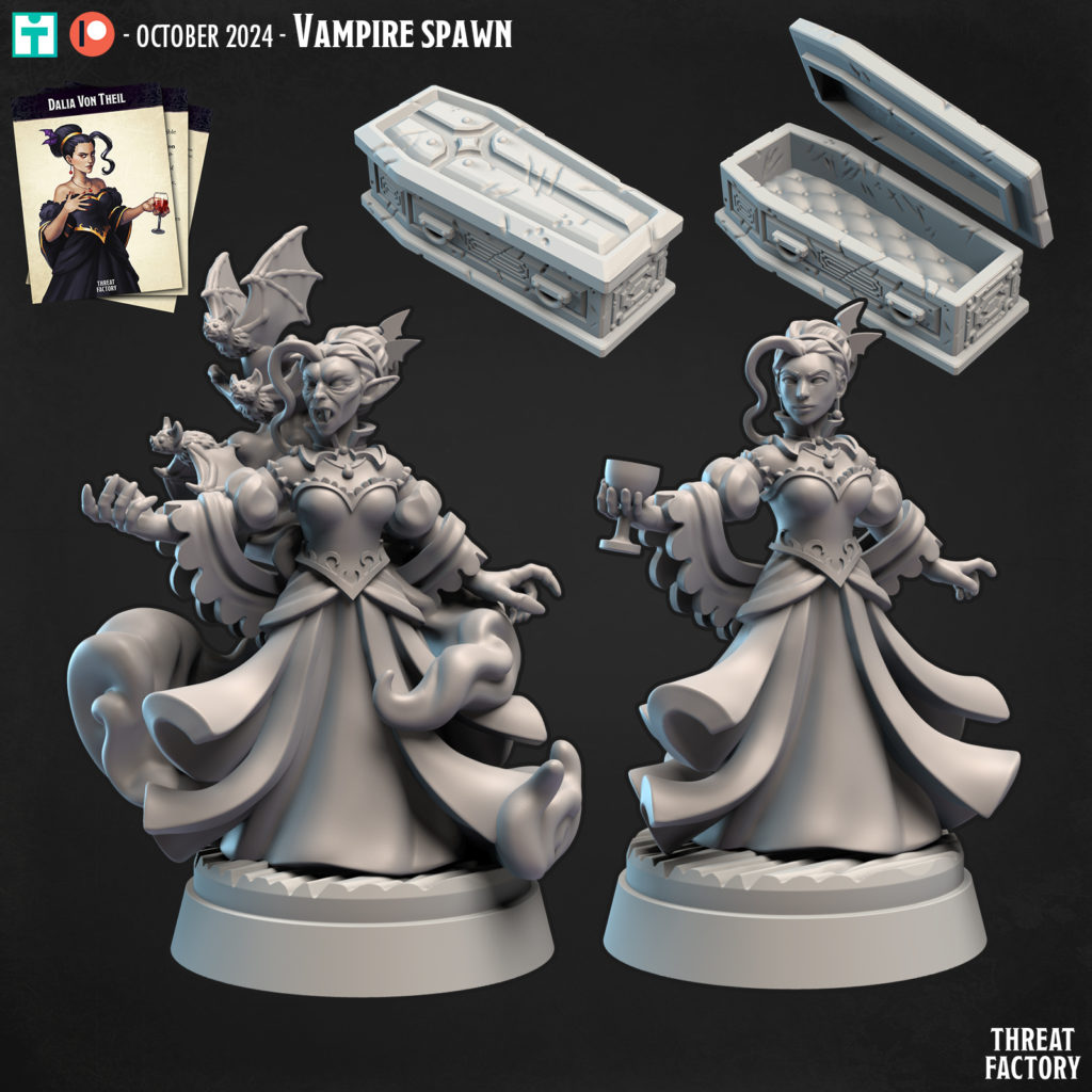 Vampire lady miniatures 3D sculpt figurine