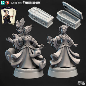 Vampire lady miniatures 3D sculpt figurine