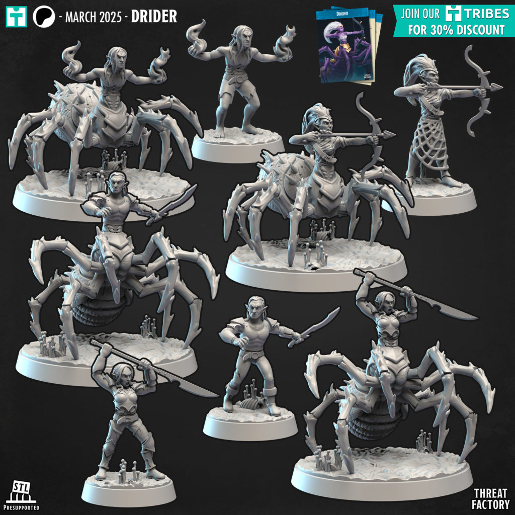 driders et drows, 3D render de mes sculptures Zbrush