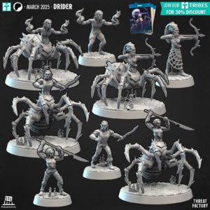 driders et drows, 3D render de mes sculptures Zbrush