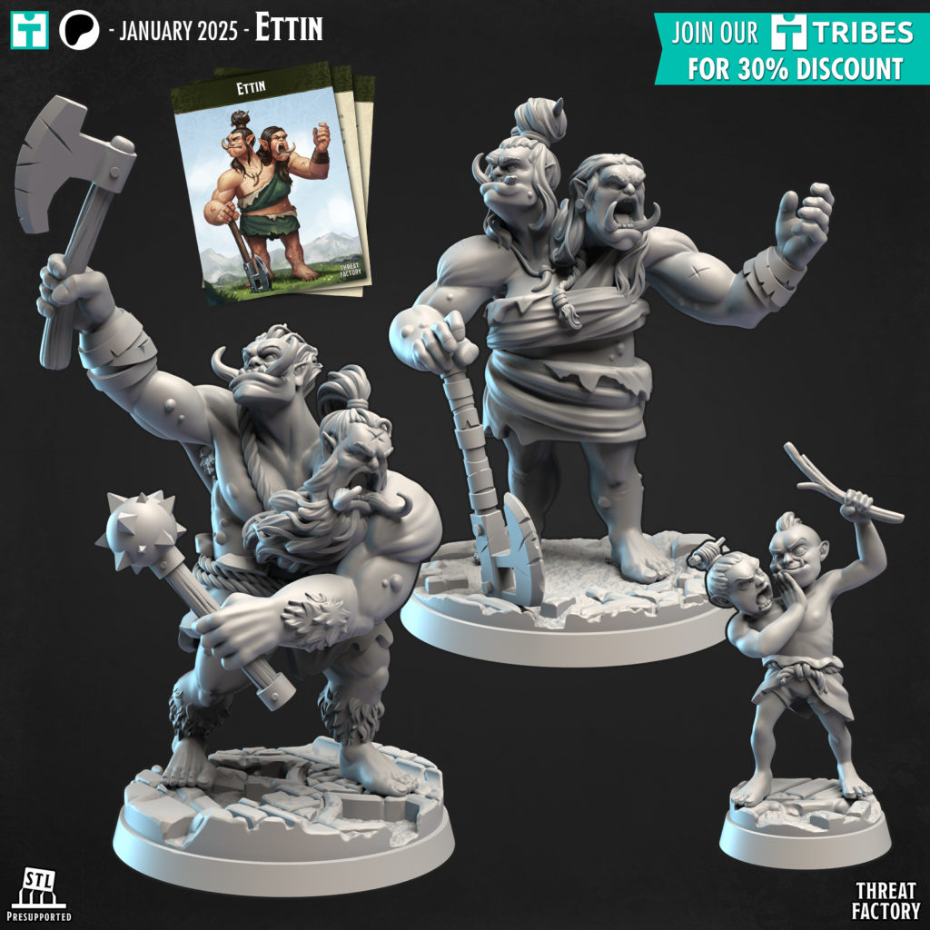 famille d'ettins, 3D render des sculptures Zbrush