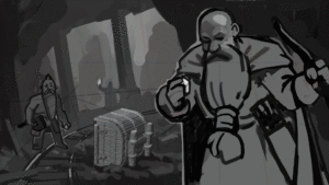 process digital painting nain dans mine oubliée