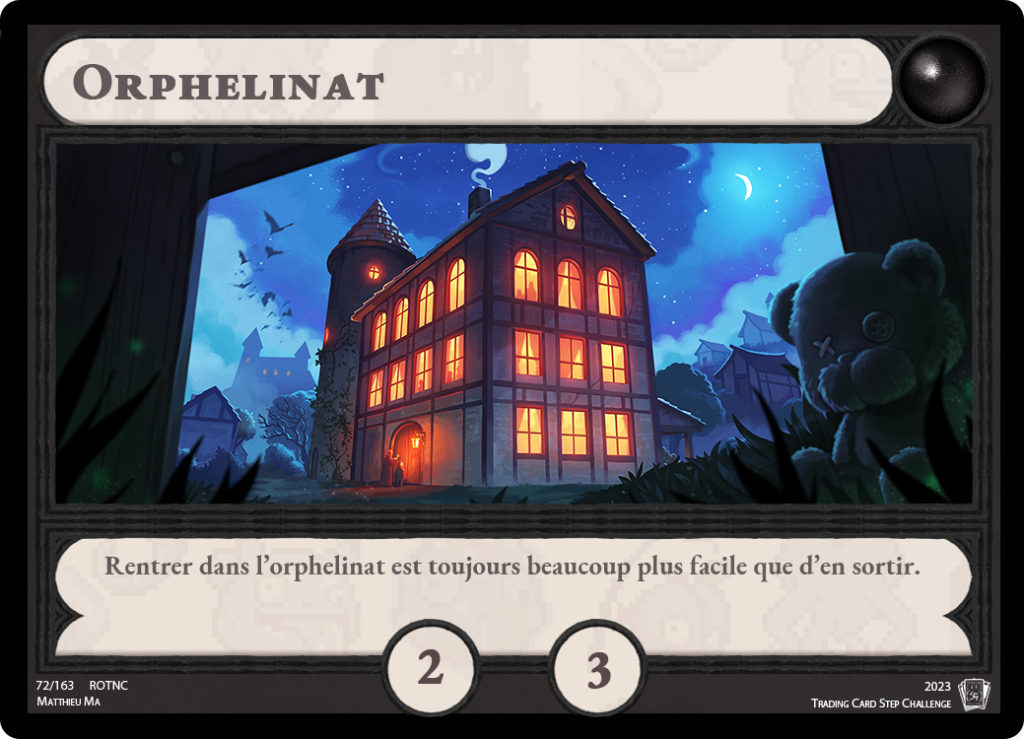 orphelinat dans carte à jouer magic