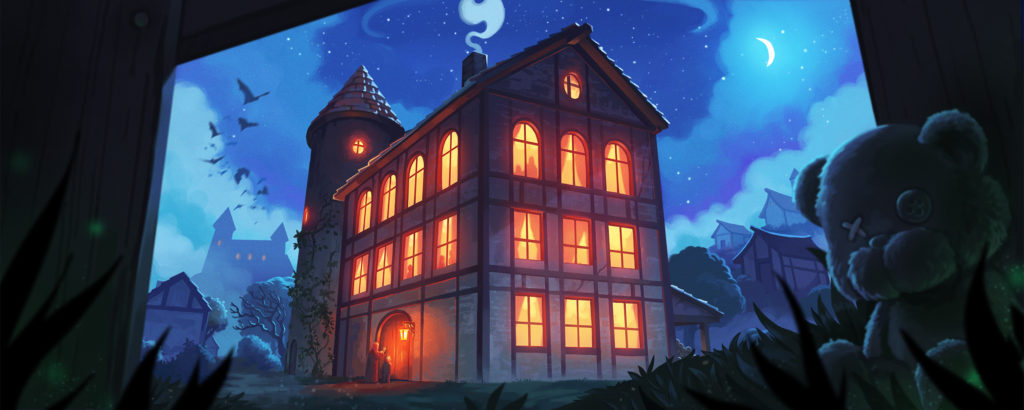 ophelinat illustration landscape decor de nuit